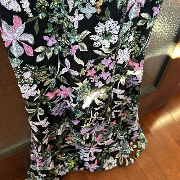 Mac Duggal NEW NWT Spaghetti Strap Bustier Floral Embroidered Appliqué Gown Sz 8 - Picture 12 of 15